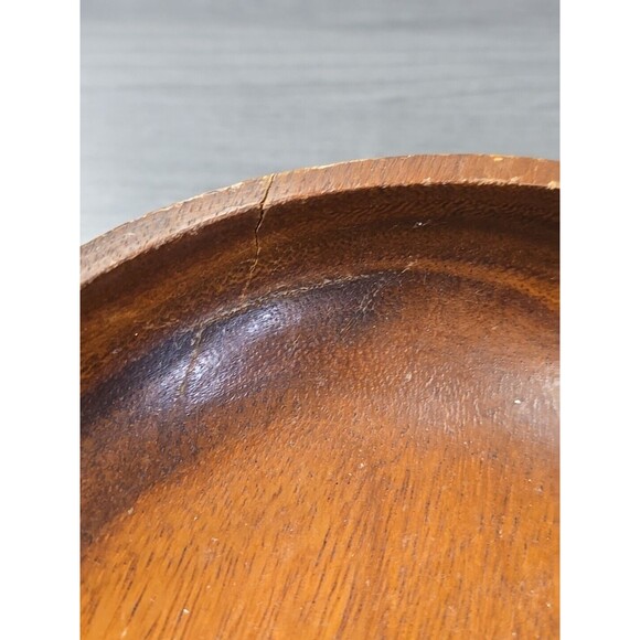 6" Hand-Carved Wood Bowl Salad Decor Handmade Rustic Artisan Tableware 092430 - Picture 8 of 9